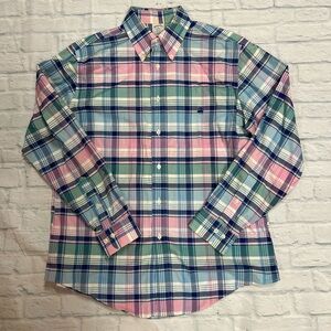 Brooks Brothers Blue and Pink Plaid Shirt